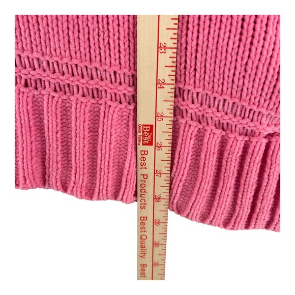 Aerie Sunset Chenille Pink Turtleneck Oversized Chunky‎ Sweater Womens Medium - Picture 3 of 10